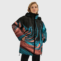 Куртка зимняя женская Эффект красно-голубых красок, цвет: 3D-светло-серый — фото 2