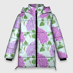 Куртка зимняя женская Лиловая и розовая сирень, цвет: 3D-красный