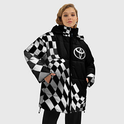 Куртка зимняя женская Toyota racing flag, цвет: 3D-черный — фото 2