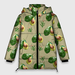 Куртка зимняя женская Авокадо и веточка, цвет: 3D-светло-серый