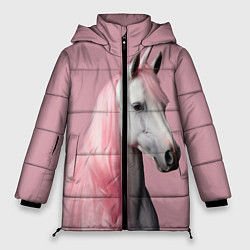 Куртка зимняя женская Единорог розовая грива, цвет: 3D-светло-серый