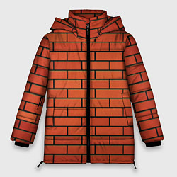 Куртка зимняя женская Кирпичная стена, цвет: 3D-черный