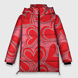 Куртка зимняя женская Love hearts, цвет: 3D-черный