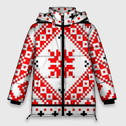Куртка зимняя женская Удмуртский стиль, цвет: 3D-красный