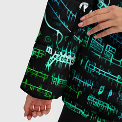 Куртка зимняя женская Символы психоделика - нейронная сеть, цвет: 3D-черный — фото 2