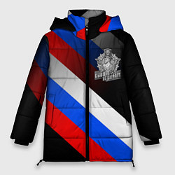 Куртка зимняя женская Пограничные войска - флаг РФ, цвет: 3D-светло-серый