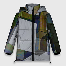 Куртка зимняя женская Геометрический коллапс, цвет: 3D-светло-серый