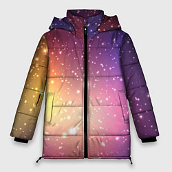 Куртка зимняя женская Желто фиолетовое свечение и звезды, цвет: 3D-красный