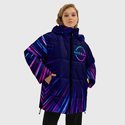 Куртка зимняя женская Nissan neon speed lines, цвет: 3D-черный — фото 2