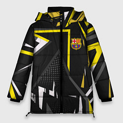 Куртка зимняя женская ФК Барселона эмблема, цвет: 3D-светло-серый