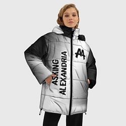 Куртка зимняя женская Asking Alexandria glitch на светлом фоне: надпись,, цвет: 3D-черный — фото 2
