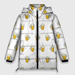 Куртка зимняя женская Кружки с пивом, цвет: 3D-черный