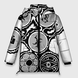 Куртка зимняя женская Рисунок тушью, цвет: 3D-черный