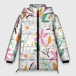 Куртка зимняя женская Spring flowers, цвет: 3D-красный
