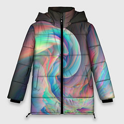 Куртка зимняя женская Закрученный паттерн, цвет: 3D-черный