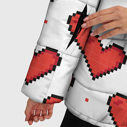 Куртка зимняя женская Pixel heart, цвет: 3D-черный — фото 2