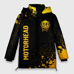 Куртка зимняя женская Motorhead - gold gradient: надпись, символ, цвет: 3D-черный