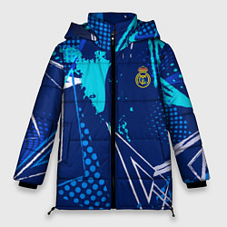 Куртка зимняя женская Реал Мадрид фк эмблема, цвет: 3D-черный