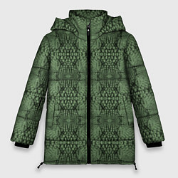 Куртка зимняя женская Крокодиловый стиль, цвет: 3D-черный