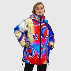Куртка зимняя женская Объемные цветные пузыри, цвет: 3D-красный — фото 2