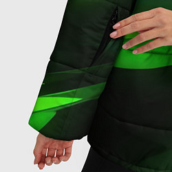 Куртка зимняя женская Green neon abstract, цвет: 3D-красный — фото 2