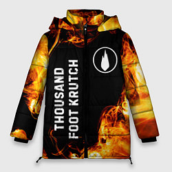 Куртка зимняя женская Thousand Foot Krutch и пылающий огонь, цвет: 3D-черный