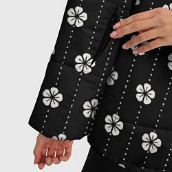 Куртка зимняя женская Японский узор цветов, цвет: 3D-светло-серый — фото 2