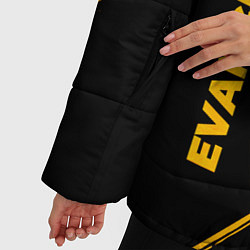 Куртка зимняя женская Evangelion - gold gradient: надпись, символ, цвет: 3D-черный — фото 2