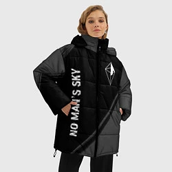 Куртка зимняя женская No Mans Sky glitch на темном фоне: надпись, символ, цвет: 3D-черный — фото 2