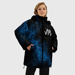Куртка зимняя женская Arctic Monkeys звуковая волна, цвет: 3D-черный — фото 2