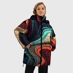 Куртка зимняя женская Малахитовая, цвет: 3D-красный — фото 2