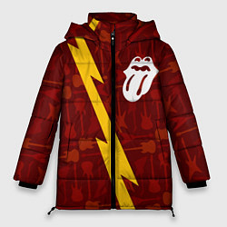 Куртка зимняя женская Rolling Stones гитары и молния, цвет: 3D-черный