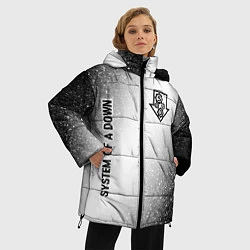 Куртка зимняя женская System of a Down glitch на светлом фоне: надпись,, цвет: 3D-черный — фото 2
