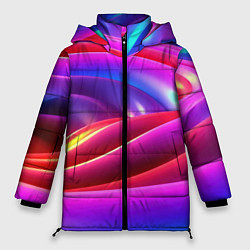 Куртка зимняя женская Неоновая вязкая текстура, цвет: 3D-красный