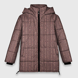 Куртка зимняя женская Мелкая мозаика бордо полосы, цвет: 3D-светло-серый
