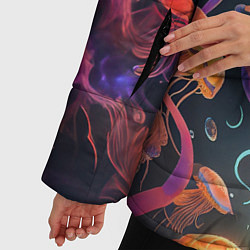 Куртка зимняя женская Фантастическая медуза, цвет: 3D-красный — фото 2