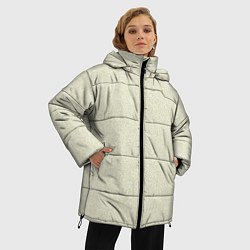 Куртка зимняя женская Текстура ажурный оливковый, цвет: 3D-черный — фото 2