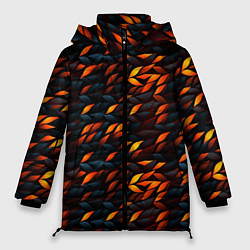 Куртка зимняя женская Black orange texture, цвет: 3D-светло-серый