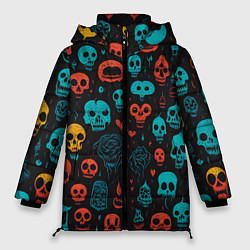 Куртка зимняя женская Skull party, цвет: 3D-красный