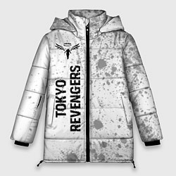 Куртка зимняя женская Tokyo Revengers glitch на светлом фоне: по-вертика, цвет: 3D-черный