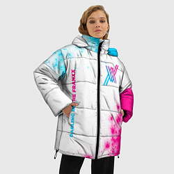 Куртка зимняя женская Darling in the FranXX neon gradient style: надпись, цвет: 3D-черный — фото 2