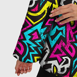 Куртка зимняя женская Цветные зигзаги Colored zigzags, цвет: 3D-черный — фото 2