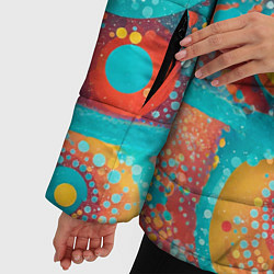 Куртка зимняя женская Круги полосы абстракция, цвет: 3D-светло-серый — фото 2