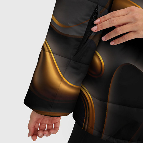 Женская зимняя куртка Золотые барельефы / 3D-Светло-серый – фото 5