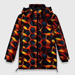 Куртка зимняя женская Оранжевые звенья, цвет: 3D-светло-серый