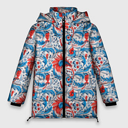 Куртка зимняя женская Русские узоры, цвет: 3D-светло-серый
