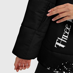 Куртка зимняя женская Three Days Grace и рок символ на темном фоне, цвет: 3D-черный — фото 2