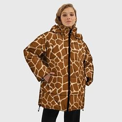 Куртка зимняя женская Пятнистая шкура жирафа, цвет: 3D-черный — фото 2