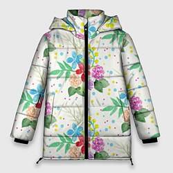 Куртка зимняя женская Весенние букеты, цвет: 3D-светло-серый