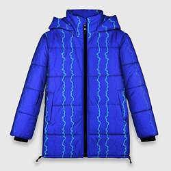 Куртка зимняя женская Кривые линии ярко-синий, цвет: 3D-черный